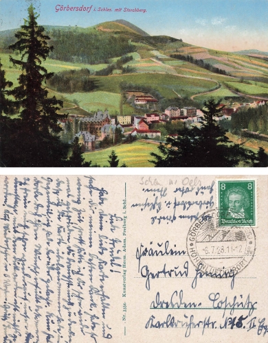 Goerbersdorf Schlesien mit Storchberg Sokolowsko  o 1928