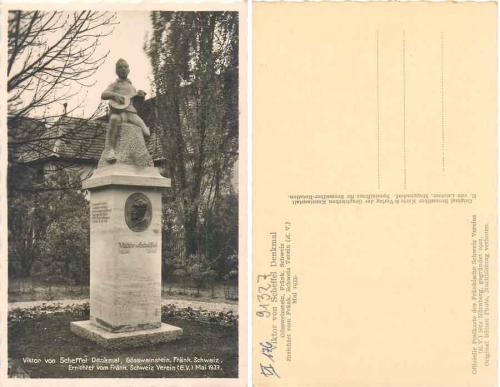 Gössweinstein Viktor von Scheffel Denkmal * 1933