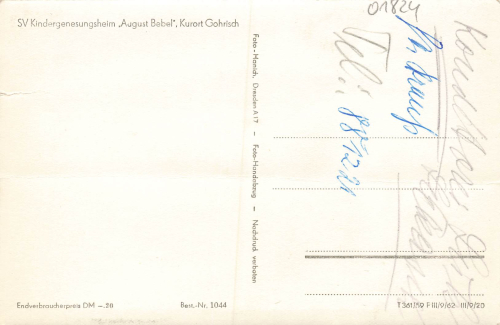 01824 Gohrisch Kindergenesungsheim "August Bebel" * 1959 Hanich1044