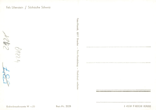 01824 Lilienstein Climbing Rocks Saxon Switzerland * 1969 Hanich2125