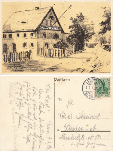 Gostritz Dresden Inn artist card o 1916