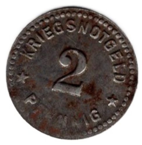 Gotha Duchy War Emergency Money 2 Pfennigs