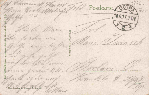 99867 Gotha Zeppelin airship port o May 10, 1917