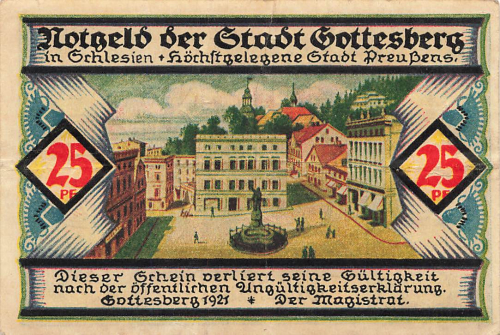 Gottesberg Silesia emergency banknote Bolesławiec 1921