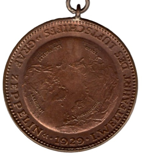 Graf Zeppelin 1. Weltfahrt 1929 Bronzemedaille