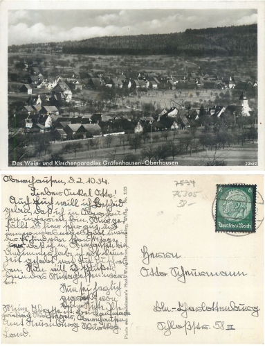 75305 Grafenhausen Oberhausen o 2.10.1934