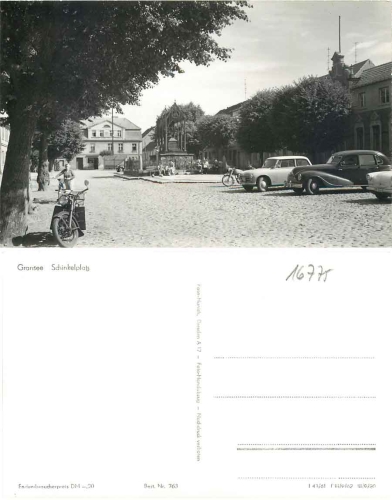 16775 Gransee Schinkelplatz with car EMW and P70 *1962 Hanich0763