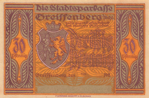LGreiffenberg Schlesien Notgeldschein Gryfów Śląski 1920
