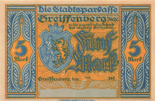 LGreiffenberg Schlesien Notgeldschein Gryfów Śląski 1920