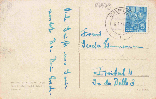 Greiz Vogtland Schloss und Parkstadt o1957