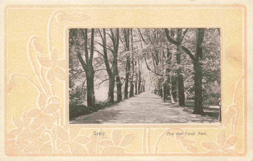 Greiz Vogtland Park Art Nouveau postcard * c. 1900