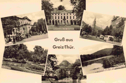 Greiz Vogtland Mehrbildkarte o 1960