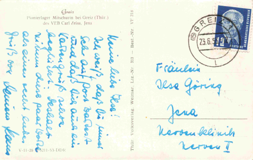 Greiz Vogtland Pionierlager Mitschurin o 1956
