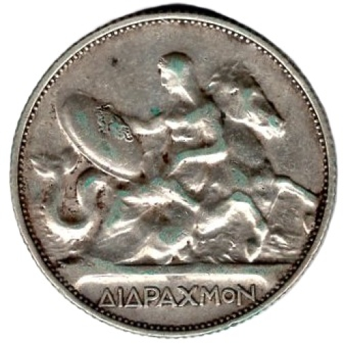 Griechenland 2 Drachmen 1911 Georg I Thetis und Pferd