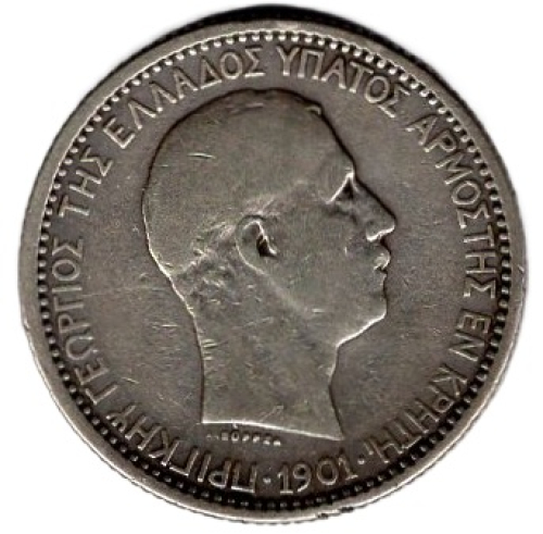 Greece, Crete: 2 Drachmas, 1901 – George