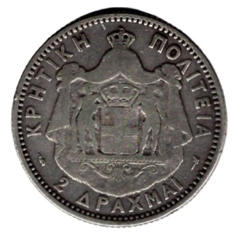 Greece, Crete: 2 Drachmas, 1901 – George