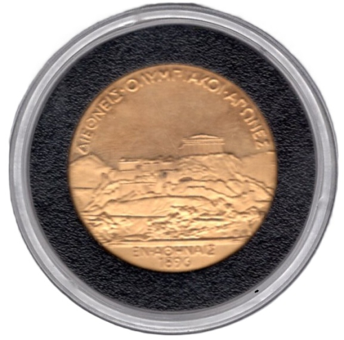 Griechenland Medaille  Olympische Spiele 1896 in Athen Zeus und Akropolis