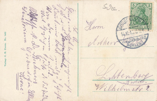 Groebersdorf Schlesien Sokołowsko Bergfrieden o 1913