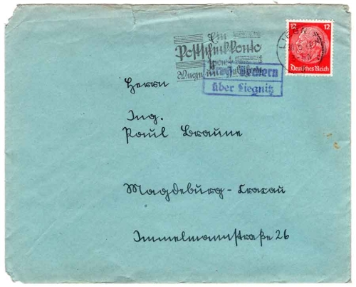 Gross Beckern via Liegnitz country postmark o 30.5.1940