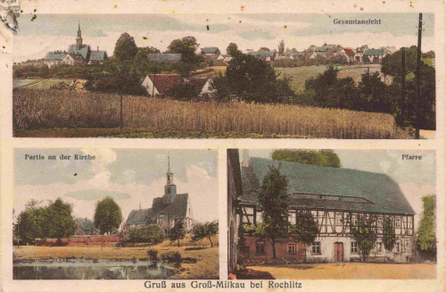 09306 Groß-Milkau OT Erlau Landpoststempel Kleinmilkau über Mittweida o 1933