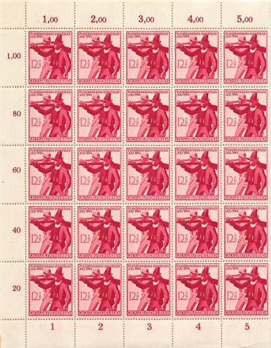 Greater German Empire Michel 898 Tyrolean State Shooting Switch Sheet Part ** 1944