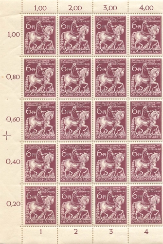 Greater German Empire Michel 907 600 years of Oldenburg city rights switch sheet part **1945