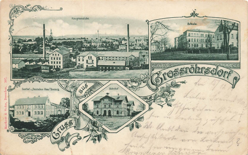 01900 Grossroehrsdorf Lausitz Multi-image postcard o 1901