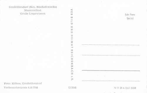 01900 Grossroehrsdorf Lausitz Masseneibad * 1961
