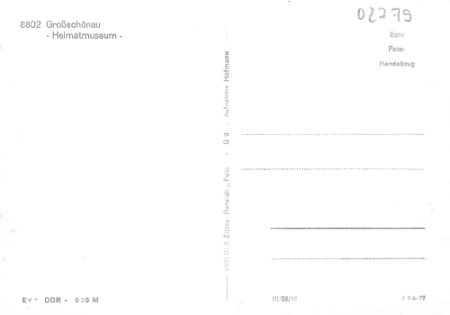 02779 Großschönau Sachsen Heimatmuseum 1977