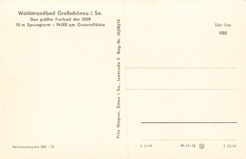 02779 Großschönau Sachsen Waldstrandbad * 1961