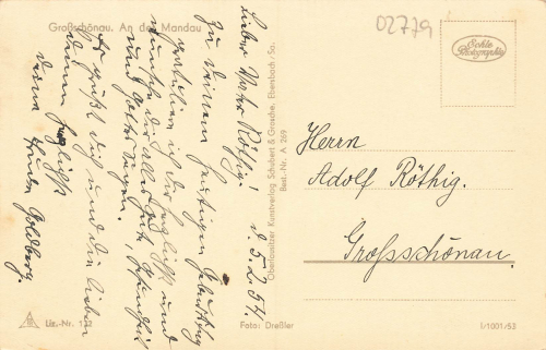 02779 Grossschoenau  an der Mandau gebraucht 1954