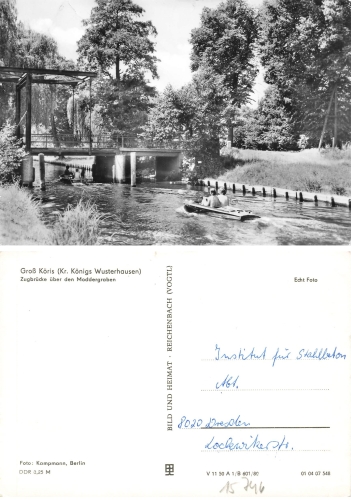 15746 Groß Köris Zugbrücke Maddergraben *ca.1980