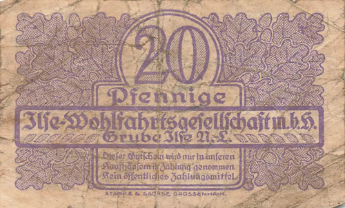 01968 Grube Ilse Senftenberg Notgeldschein