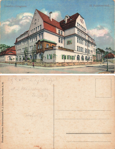 Neu-Gruna Dresden 32. Bezirksschule Hofmannstraße 34 gebraucht um 1920