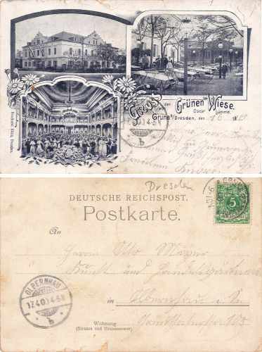 Gruna Dresden Gasthof zur Grunen Wiese Oscar Lammel o 1900