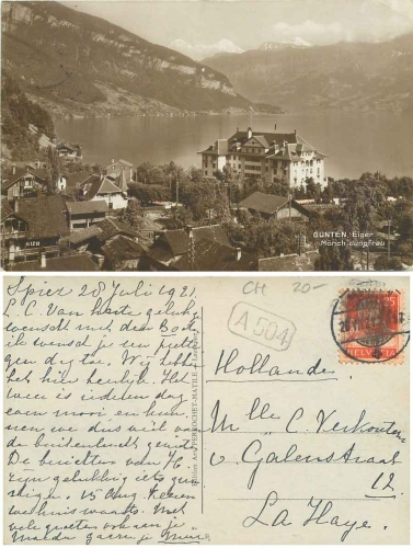 Gunten Eiger Moench Jungfrau o 26.7.1921