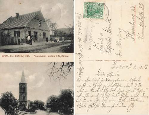 Gurkow Neumark Materialwaren Handlung Buettner Gorki Notecki o 1912