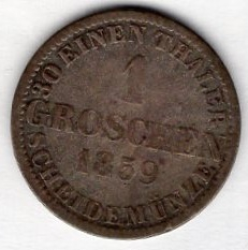 HANOVER 1 Groschen 1859 B King George V.