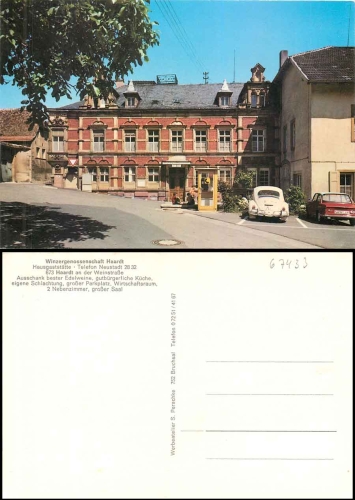 67433 Haardt Winzergenossenschaft  Auto VW Käfer * ca. 1970