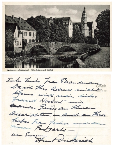 Hadamar old bridge with lock used. circa 1940