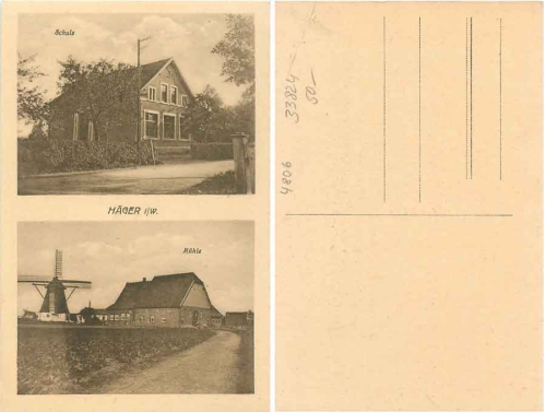 Haeger Werther Westfalen  school windmill * around 1920