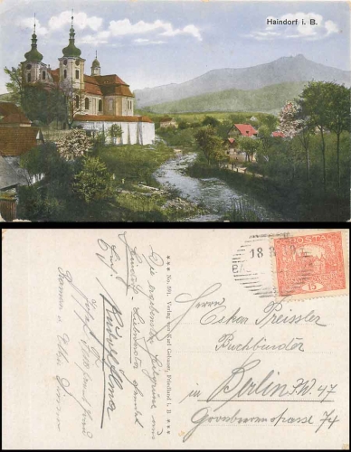 Haindorf in Bohemia o August 18, 1919