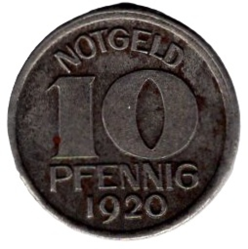 Halle (Saale) 10 Pfennig emergency money 1920 emergency coin