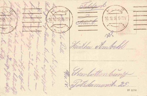 Halle Saale Thielenstrasse Postamt 2 Bahnpost o 1918