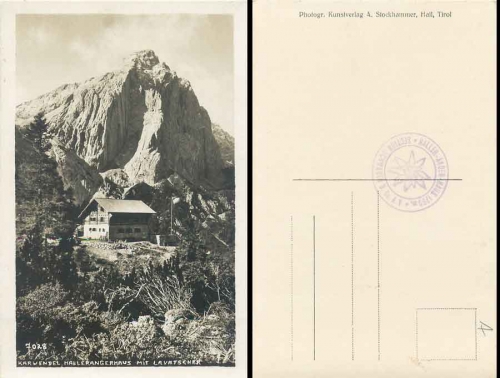 Hallerangerhaus Karwendel mit Lavatscher, * ca. 1930