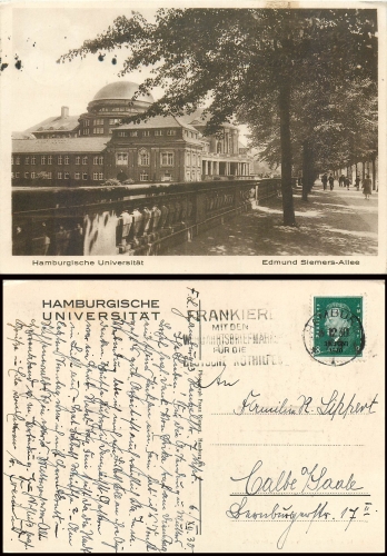 Hamburg University Edmund Siemers-Allee o 6.12.30