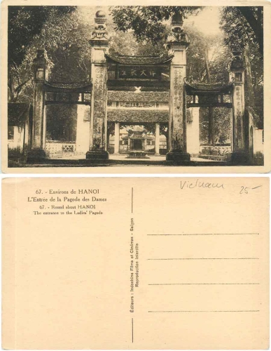 Hanoi Entree Pagode des Dames * ca. 1920