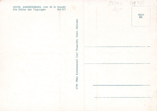 34346 Hann. Muenden Hotel Andreesberg  * um 1940