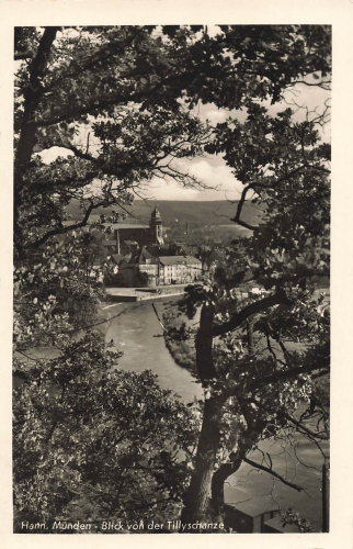 Hann. Muenden view from the Tillyschanze o August 27, 1951