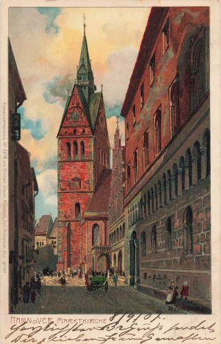 Hannover Marktkirche artist card Zeno Diemer o 8.9.1907